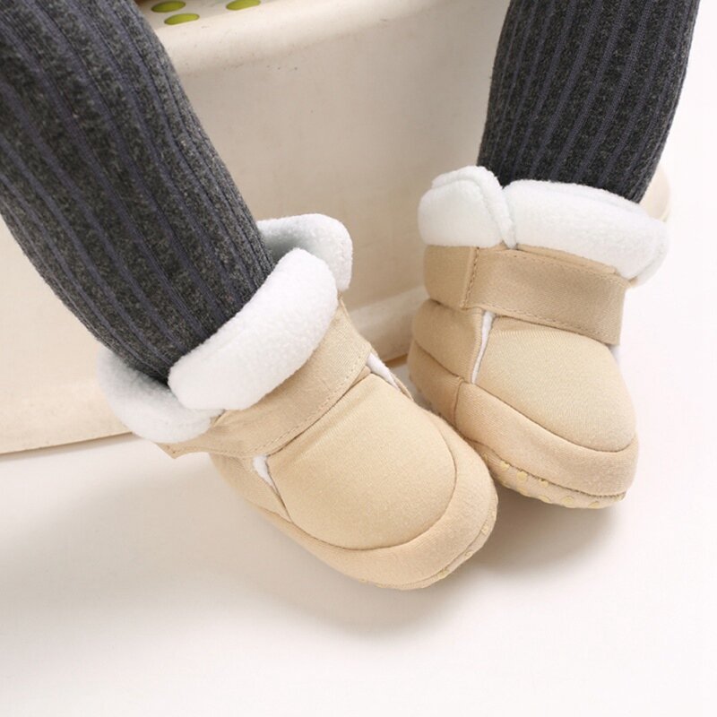Botas de nieve antideslizantes para niños y niñas, zapatos cálidos de invierno para Navidad, con orejas de conejo y lazo, bota de suela suave