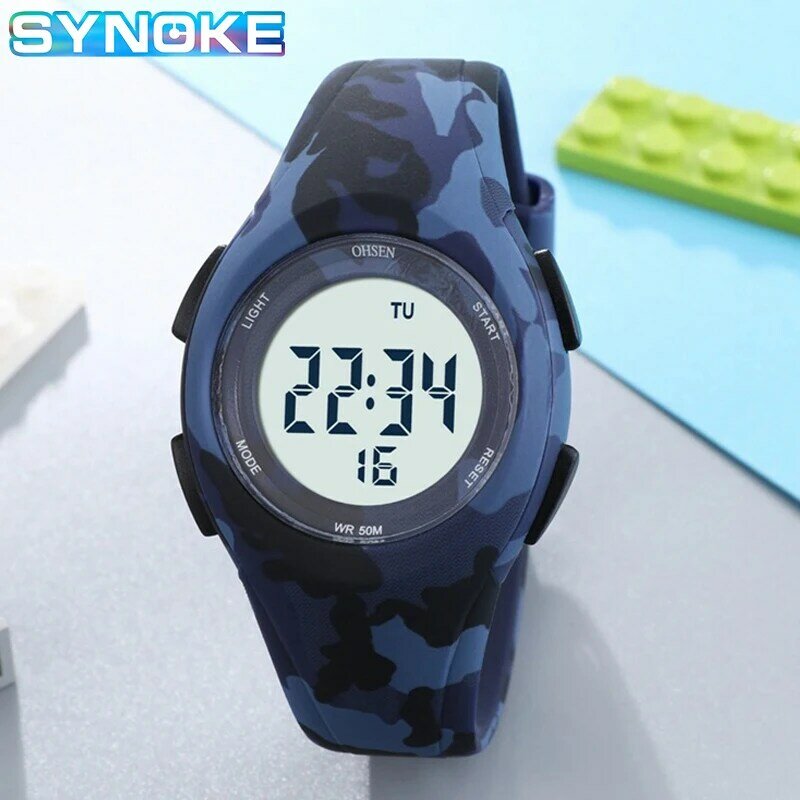 Reloj deportivo militar para niños y niñas, pulsera Digital con luz LED, resistente al agua, alarma, regalo para estudiantes