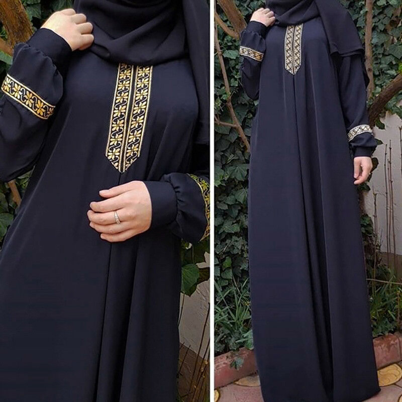 ชุดสตรีมุสลิม Plus ขนาดพิมพ์ Abaya Jilbab มุสลิม Maxi ชุด Kaftan ยาวชุดเสื้อผ้าอิสลาม Caftan Marocain ตุรกี