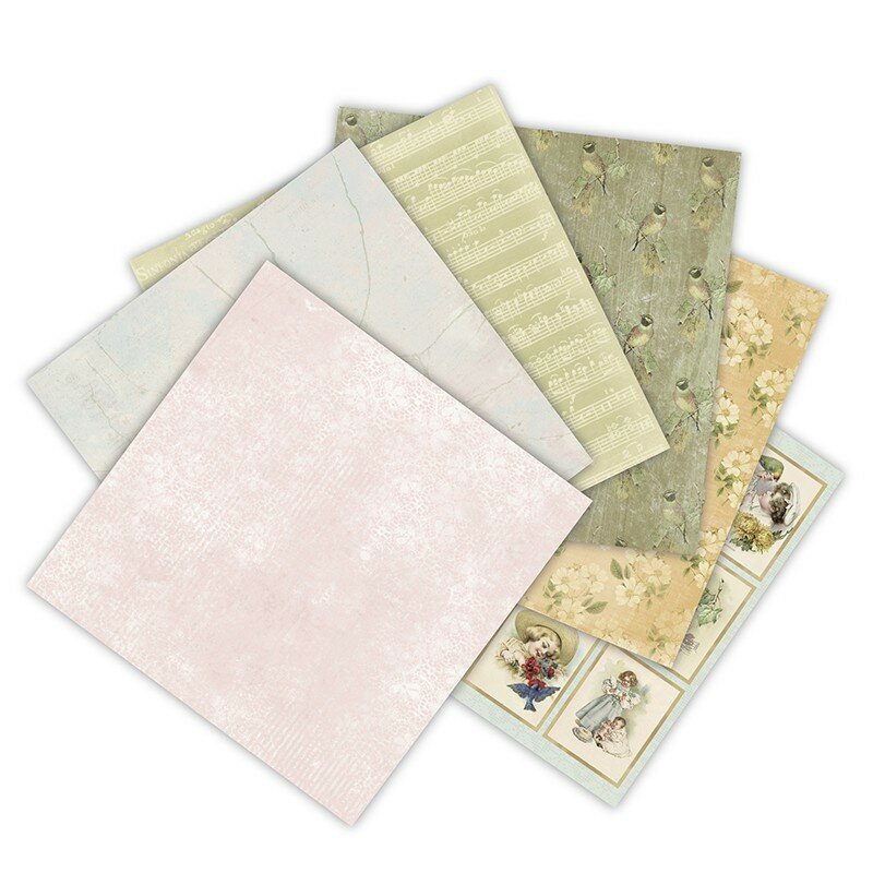 12 "24 Stks/partij Lente Vogel Retro Materiaal Papers Diy 30.5Cm X 30.5Cm Scrapbooking Album Dagboek Gift Decoratieve schilderen Papier