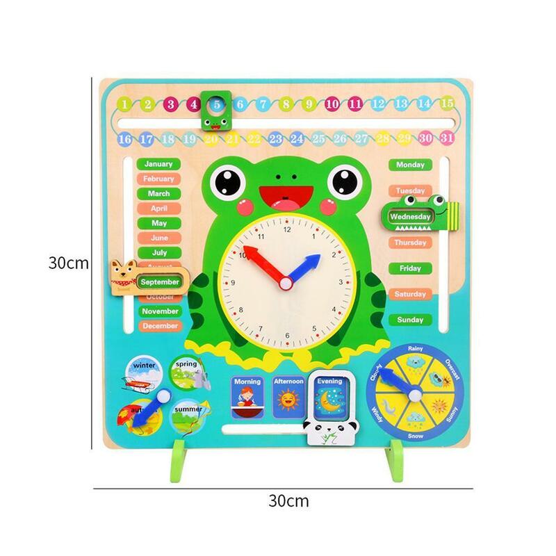 Drewniany zegar edukacyjny zabawki godzina minuta drugie poznanie zabawki dla dzieci kolorowe wczesne zegary nauka dla dzieci prezent Q2Q8