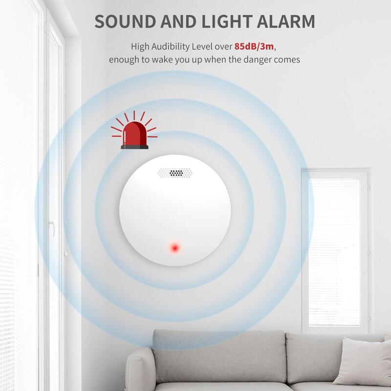 Ultra Thin Standalone Smoke Detector Sensor Home Security  Photoelectric Rauchmelder Fire Alarm With CE Approval