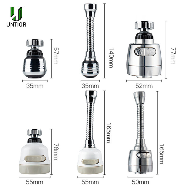 UNTIOR – prolongateur de robinet de cuisine rotatif, haute pression, aérateur, économie d'eau, adaptateur de buse, accessoires d'évier de salle de bains
