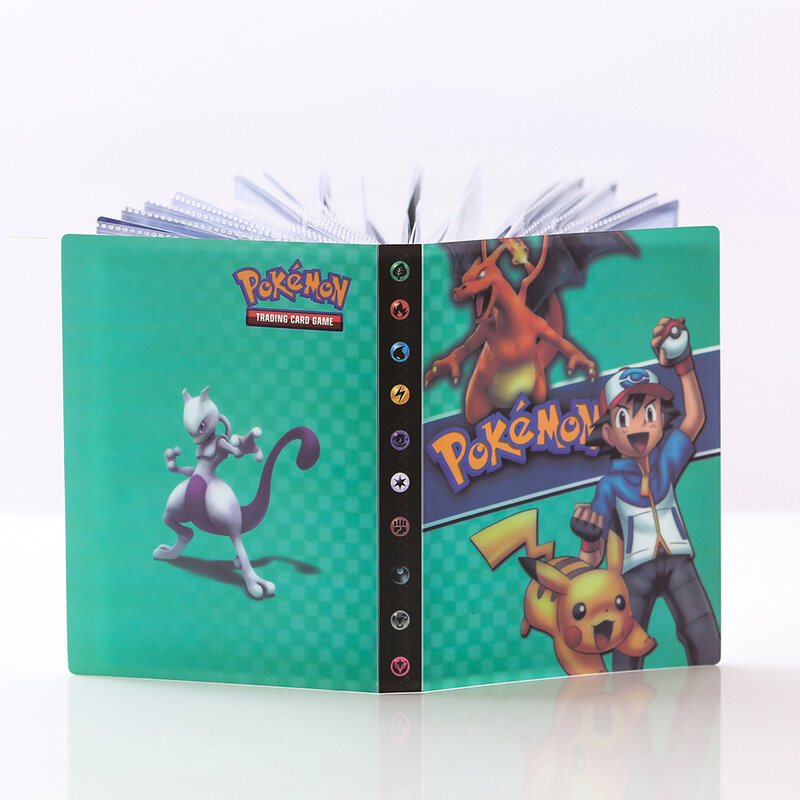 Novo 240 pçs pokemon álbum livro cartoon cartão mapa pasta cartão de jogo gx vmax 30 página bolso titular coleção carregado lista criança brinquedos