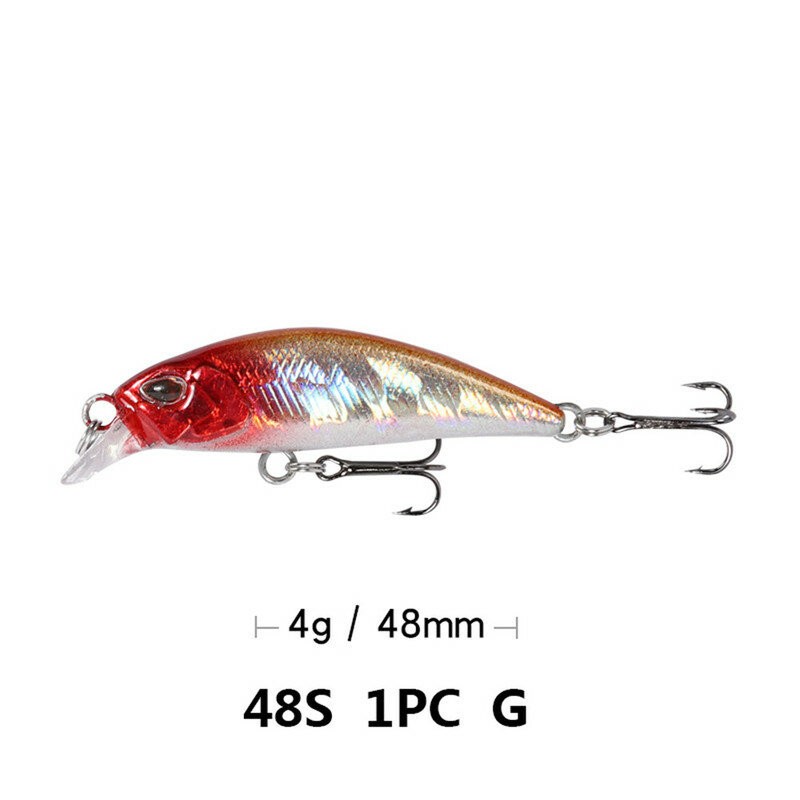 Nowy 48mm 4g Minnow Stream Fishing Lure Mini pstrąg przynęty małe Whopper wibracyjne światło tonący mikro przynęta na ryby japonia zima