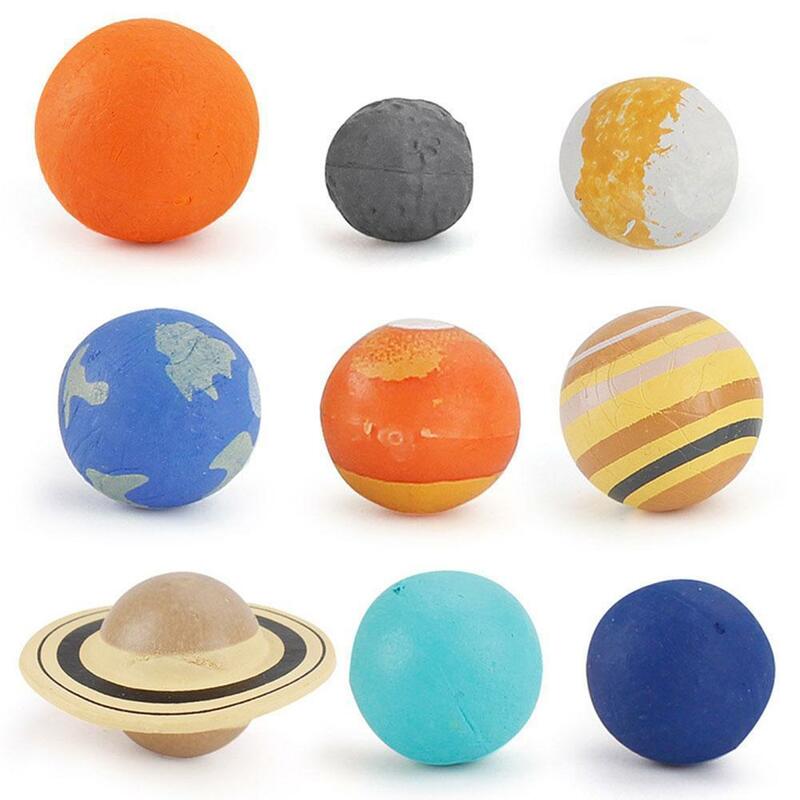 Figurines du système planétaire en PVC, 9 pièces, matériel pédagogique de Simulation du système solaire, jouets éducatifs scientifiques