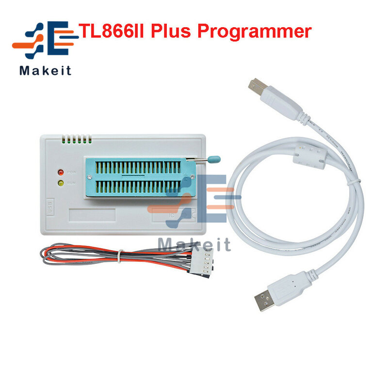 TL866II Plus Universal Minipro Programmer + 7/10/17/28อะแดปเตอร์SOP8 ICคลิปTL866 PIC Biosความเร็วสูงแฟลชEPROM Programmer