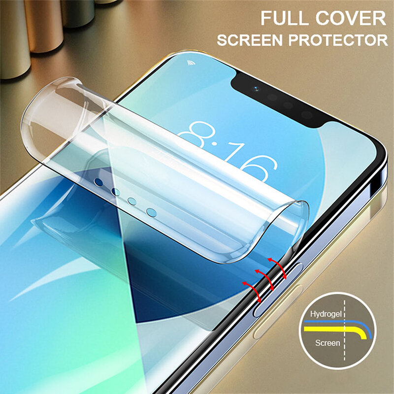 3-1 pces protetor de tela para apple iphone 13 12 11 pro max hidrogel filme 12 mini xr xs max 8 7 6s mais se 2020 filme não vidro