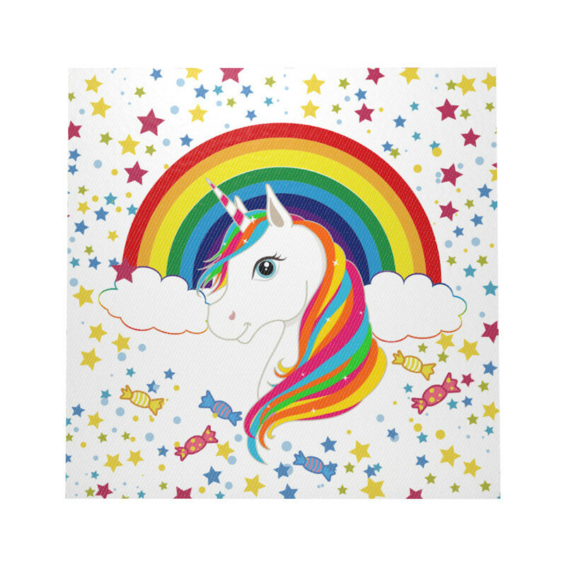 Rainbow Unicorn Theme Sekali Pakai Pesta Taleware Set Anak-anak Pesta Ulang Tahun Serbet Piring Piala Taplak Meja Perlengkapan Pesta