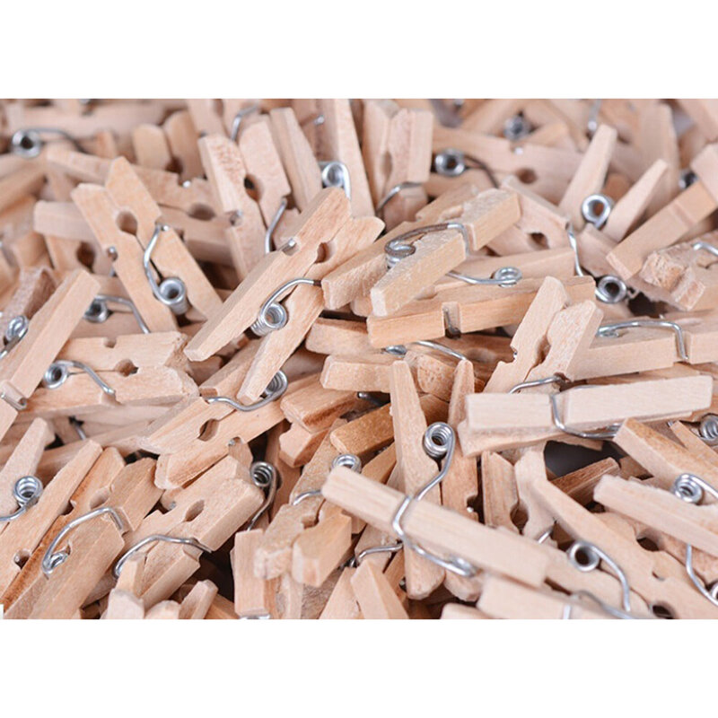 20pcs Mini Clothespins Mini Natural Wooden Clothespins, Multi-Function Clothespins Photo Paper Peg Pin Craft Clips Wooden Clips