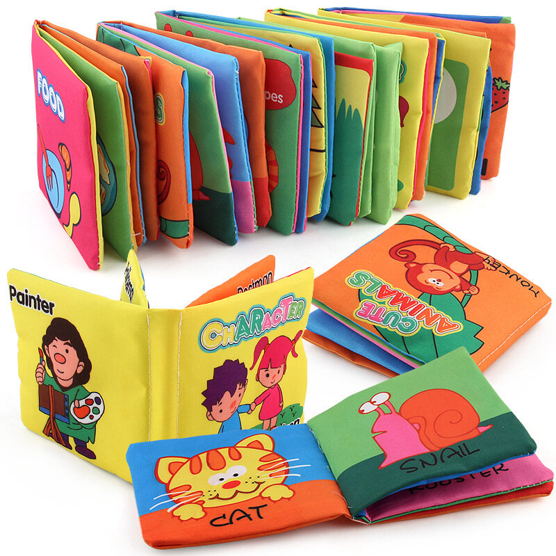 Buku Kain Lembut Bayi Mainan Buku Cerita Kartun Hewan Ternak untuk Anak-anak Buku Edukasi Montessori Pembelajaran Awal 1- 3 Tahun