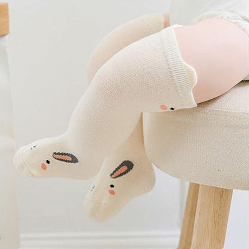 Meias de algodão para bebês, meias quentes antiderrapantes antiderrapantes para outono e inverno de bebê, aquecedores de pernas com animais