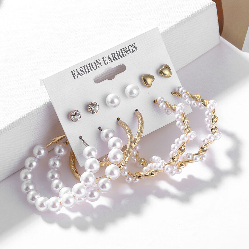 2020 czeski lampart akrylowy perłowy zestaw kolczyków dla kobiet moda geometria Tassel ręcznie robione kolczyki zestaw biżuterii na prezent