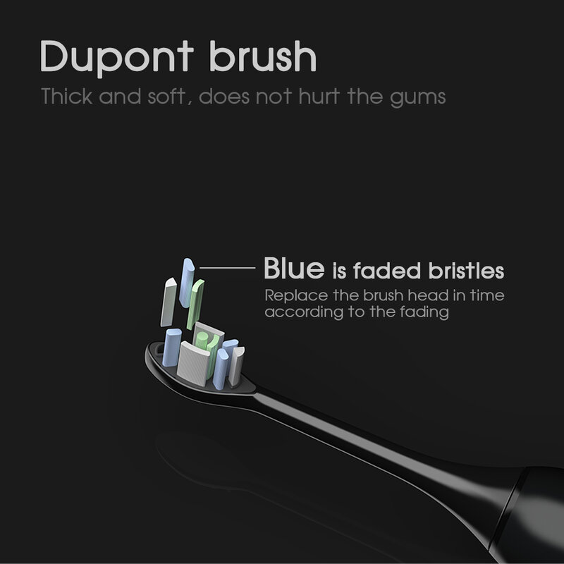 [Boi] Waterproof IPX7 Program Timer LCD Screen Fast Charge Sonic Electric Toothbrush Set Tooth Brush Washable Whitening Adult