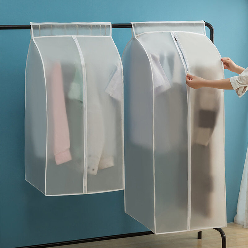 Baju Baru Pelindung Debu Gantung Mantel Gaun Setelan Tas Penyimpanan Transparan Kotak Organizer Lemari Pakaian Gaun Penutup Debu Gantung