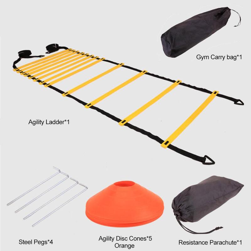 Adjustable Footwork Agility Speed Training Ladder Disc Resistant Umbrella Set Football Basketball Speed Agility Training Set