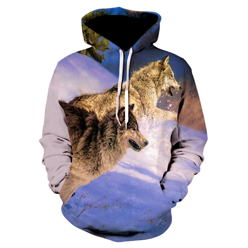 Moda homem lobo animal 3d impresso com capuz hoodies homem/mulher shinning lobo design camisolas 3d harajuku hoody