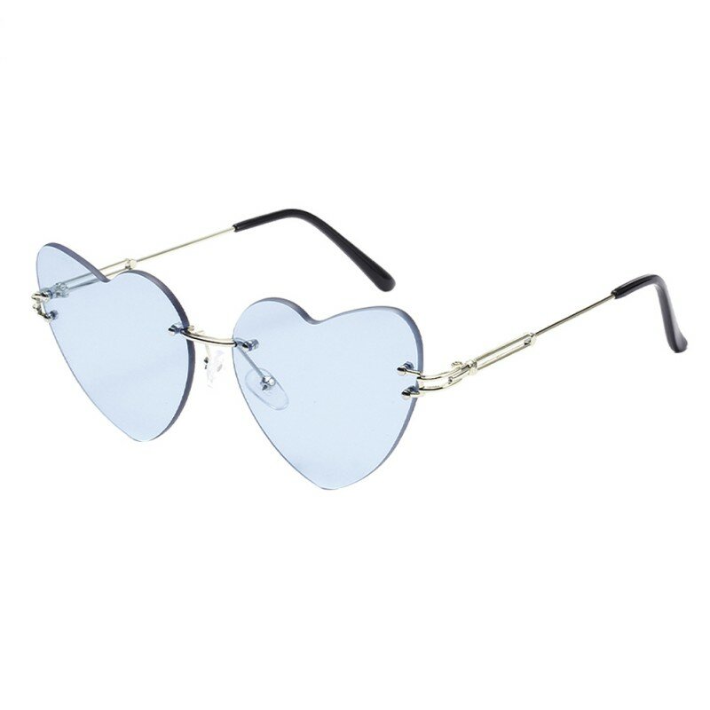 نظارة شمسية نسائية على شكل قلب ، عتيقة ، ريترو ، أنيقة ، رخيصة ، بدون إطار ، مجموعة 2020