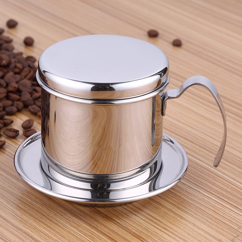 แบบพกพาสแตนเลสเวียดนามกาแฟ Dripper Reusable เวียดนามกาแฟหม้อหยด V60 Dripper กาแฟเวียดนามถ้วยกรอง