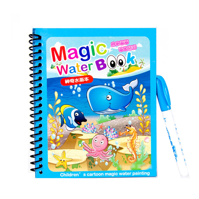 ألعاب مونتيسوري قابلة لإعادة الاستخدام تلوين كتاب ماجيك المياه دفتر رسم الحسية التعليم المبكر لعب هدايا أعياد ميلاد للأطفال