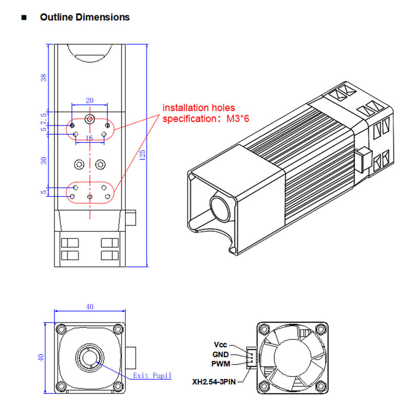 Árbol láser 80W TTL cabezal de grabado láser para máquina de corte láser grabador herramienta de corte de madera