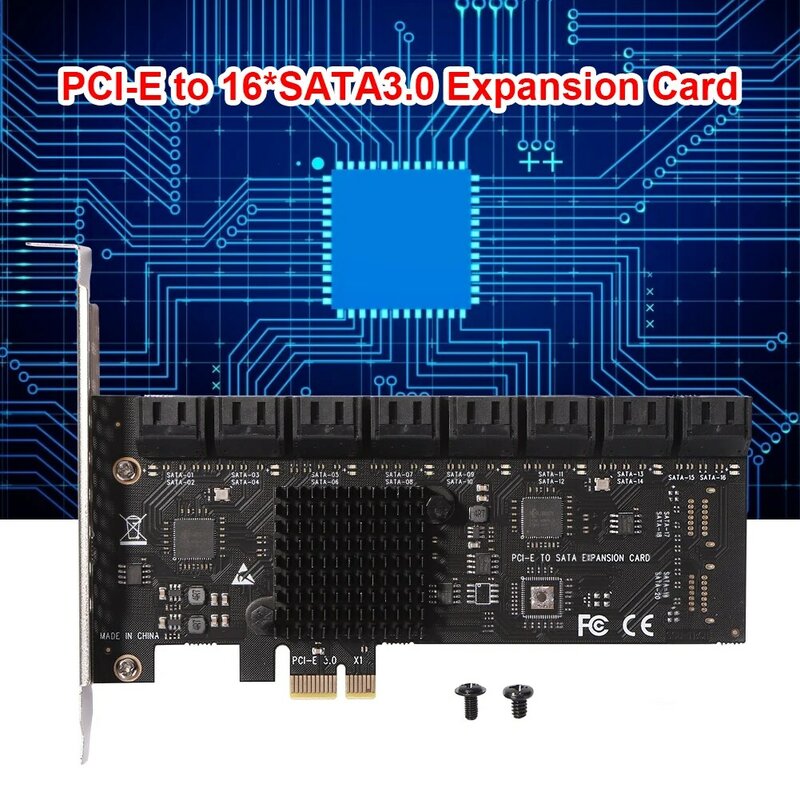 SA3112J PCIE Adaptor 16 Port Pci-express X1 Ke SATA 3.0 Kartu Ekspansi Controller 6Gbps Kecepatan Tinggi untuk Desktop Komputer Extender