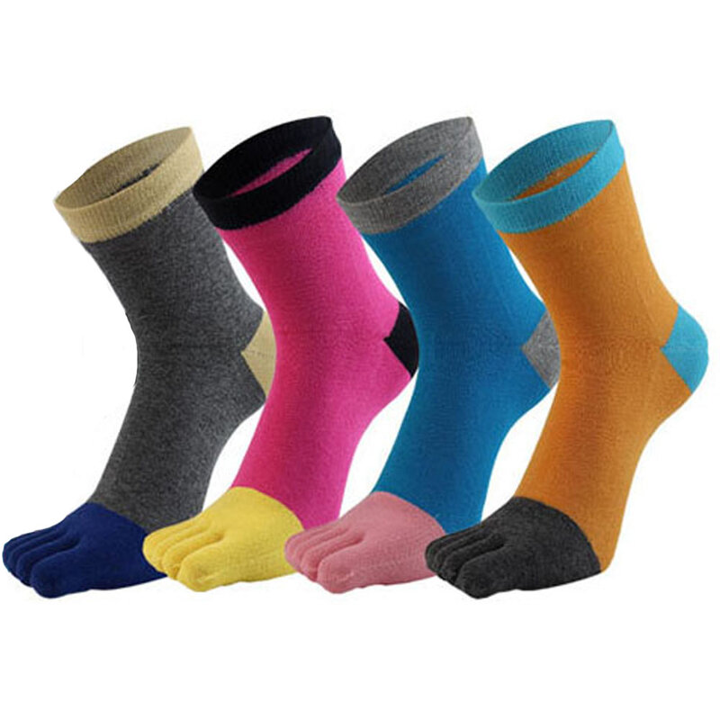 Fashion Combed Cotton Five Finger Socks Woman Girl Candy Color Breathable Soft Loose Harajuku Happy Socks With Toes