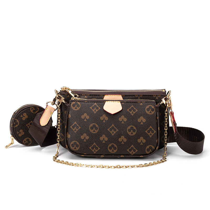 Сумка с винтажным принтом 3 в 1, модная брендовая Роскошная дамская сумка-мессенджер, сумка-мессенджер, маленький кошелек, сумочка