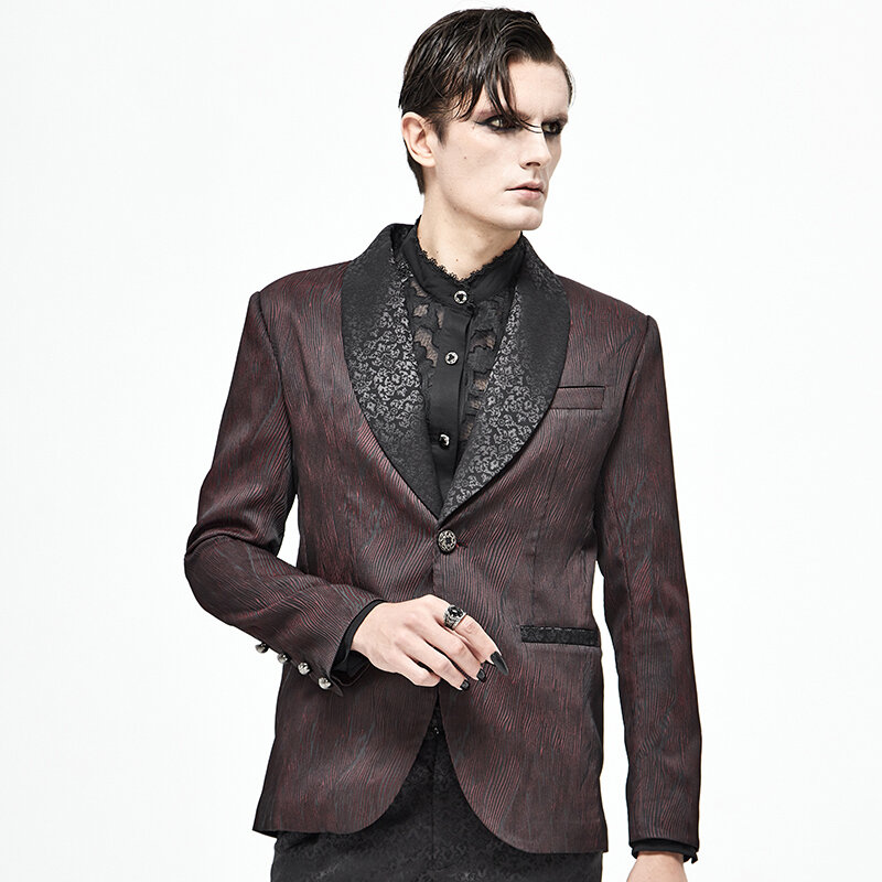 Chaqueta de estilo ejecutivo para hombre, traje de lujo con estampado oscuro, elegante, para negocios, primavera y otoño
