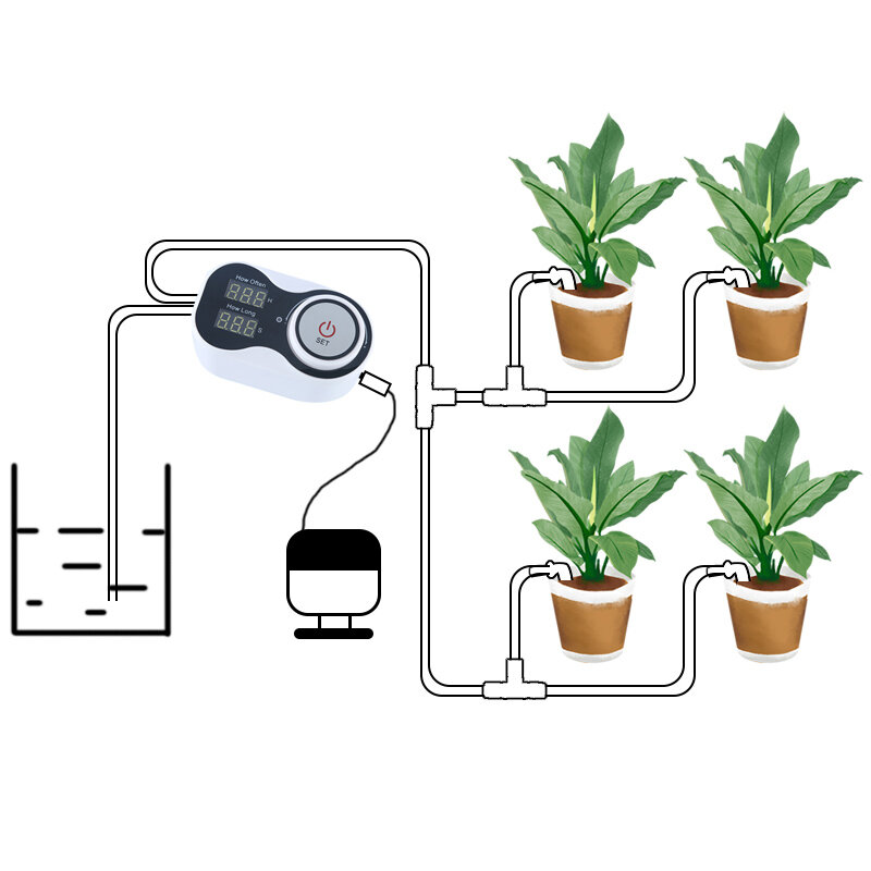 Heißer Verkauf Smart Drip-System Set Wasserpumpe Automatische Bewässerung Gerät Timer Garten Selbst-Bewässerung Kit für Topf