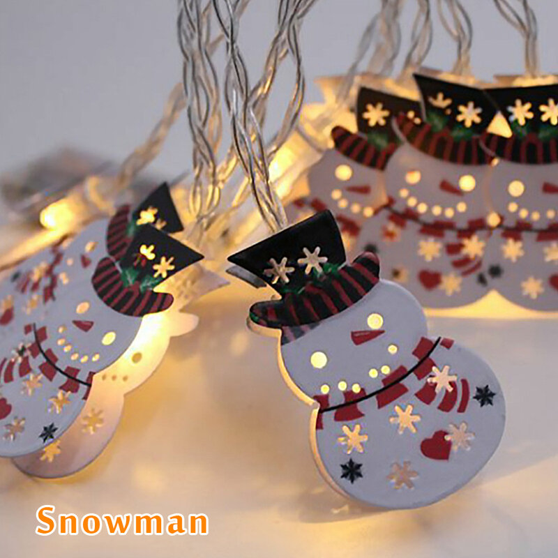 Decorazioni natalizie 2021 1.8M pupazzo di neve Elk Bell Candle Led Light String Festival Party Home Decor albero di natale ornamento ghirlanda