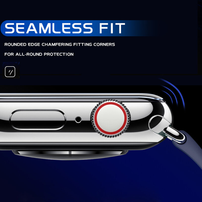 เหมาะสำหรับApple Watch Screen Protector,38มม.40มม.42มม.44มม.3Dไฟเบอร์กลาสฟิล์มใช้กับIwatch 54321 Series
