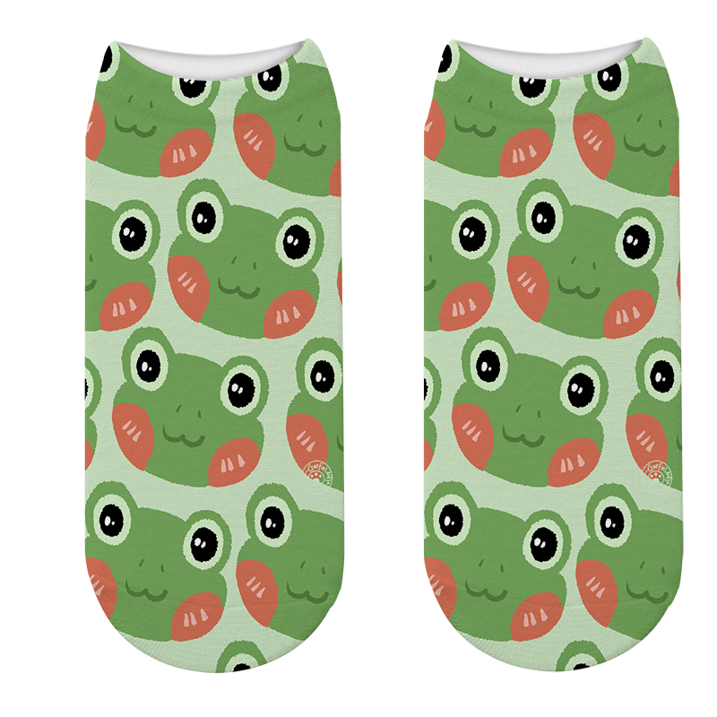 Nowe mody śliczne skarpetki damskie zwierzęta kreskówkowe żaby bawełniane krótkie skarpetki Happy Korea Harajuku Kawaii skarpetki