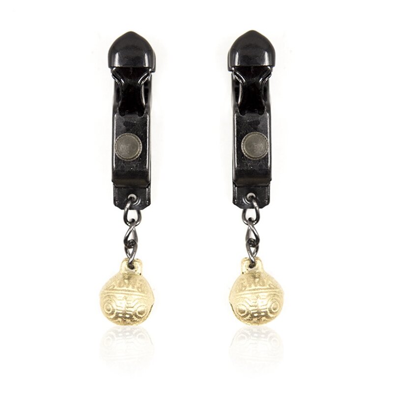 Un par de pezones de Metal, Clips dorados con campanas, estimulación erótica de pecho, BDSM, juegos para adultos, juguetes de alta calidad, pinzas para pezones, campana