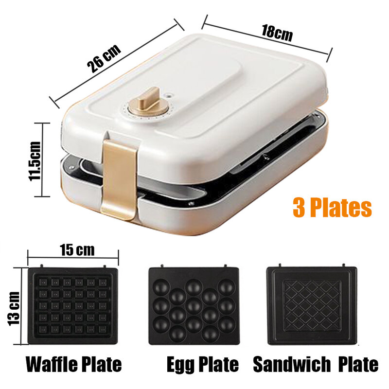 เครื่องทำแซนวิชไฟฟ้าอาหารเช้าโดนัทวาฟเฟิล Waffle Maker เครื่องฟองไข่เค้กเตาอบแซนวิชเครื่องจับเว...