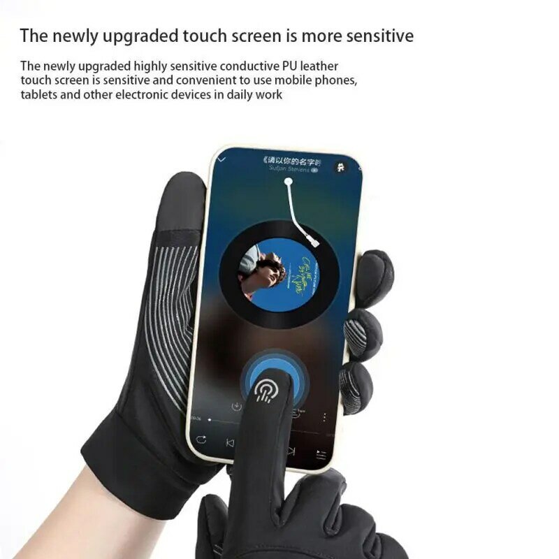 Unisex rękawiczki zimowe do ekranów dotykowych męskie ciepłe rękawiczki sportowe na świeżym powietrzu antypoślizgowe wiatroszczelne rękawice wodoodporne rękawice śnieżne