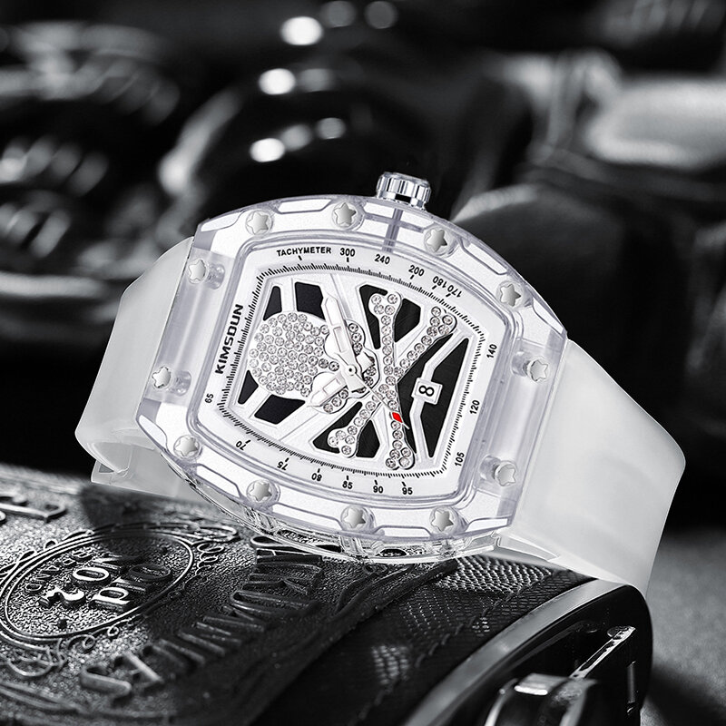 Kimsdun Individuele Hardlex Spiegel Man 'S Horloges Waterdicht Quartz Fashion Horloges Mannen Lichtgevende