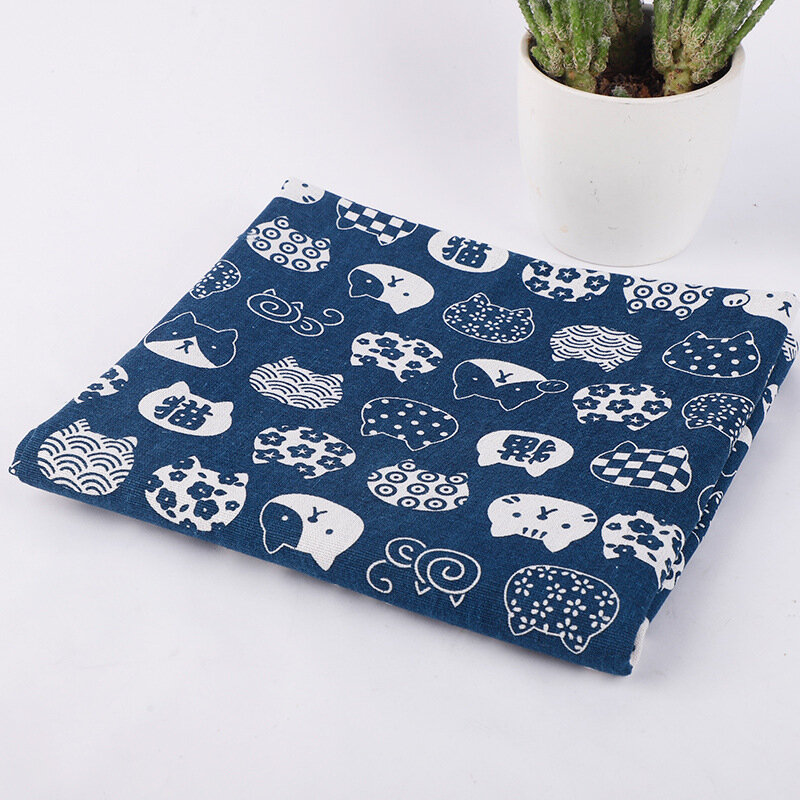 DIY 1 Cái/lô 50X145Cm Mèo Cotton Và Vải Lanh Thêu Tay Bàn Vải Vải Lưng May quilting Hàng Thủ Công Handmade Cho