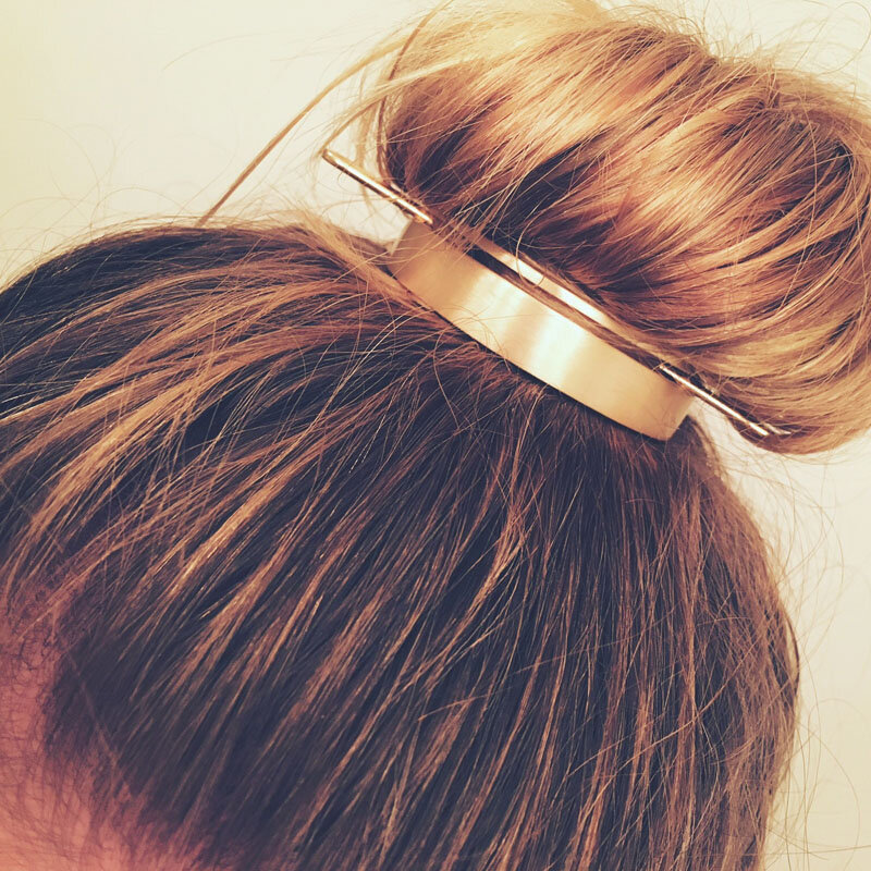 Design original liga redonda topo hairpin bun gaiola suporte de pão minimalista gaiola vara de cabelo menina acessórios para o cabelo jóias