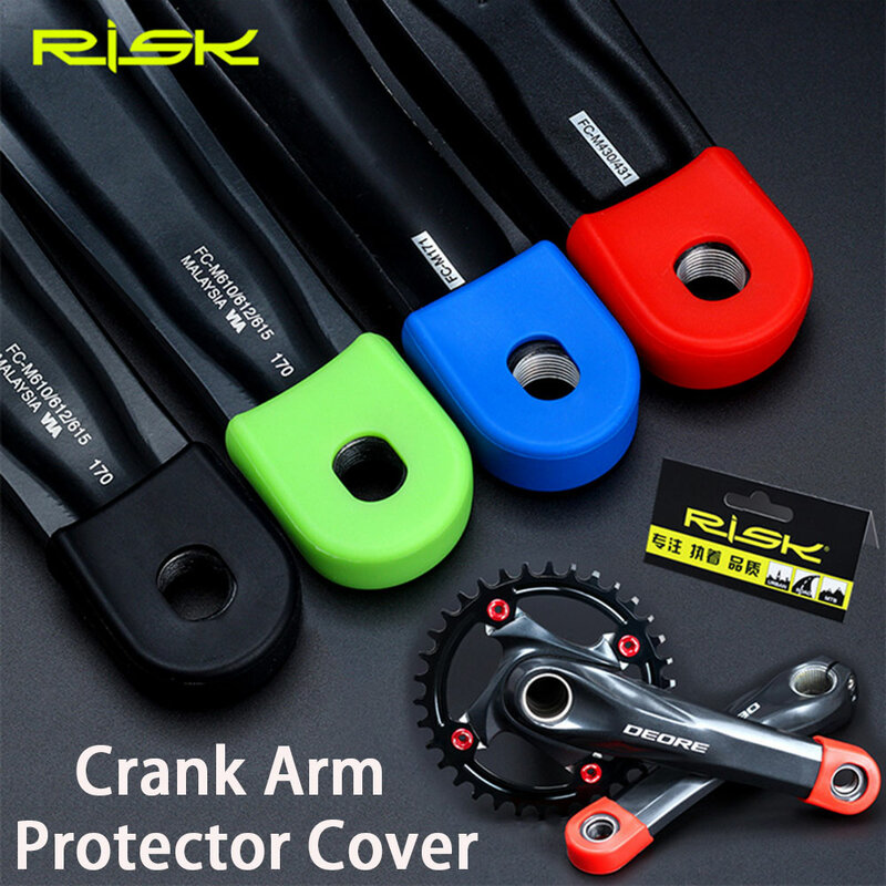 2Pcs ซิลิโคนจักรยาน Crank Arm Protector ฝาครอบจักรยานเสือภูเขา Universal Crankset ป้องกันหมวก MTB อุปกรณ์เสริมสำหรับจัก...