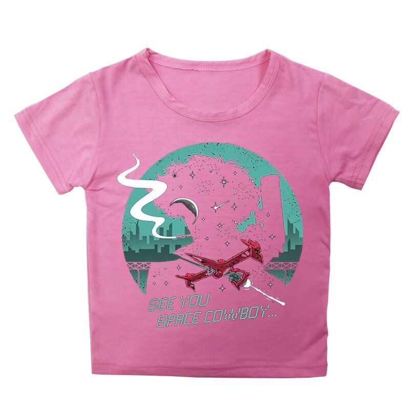 소년 소녀 카우보이 비밥 티셔츠 탑 아기 소녀 티셔츠 빅 소녀 티셔츠 어린이 소녀 2-14 년 여름 반팔 티셔츠
