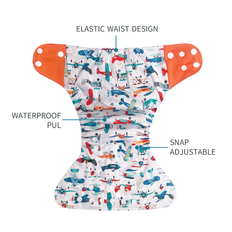 Washable and Reusable Baby Diaper Pocket Cloth Nappies With One Opening Fit 3-15kg Baby Infant Traning Pants