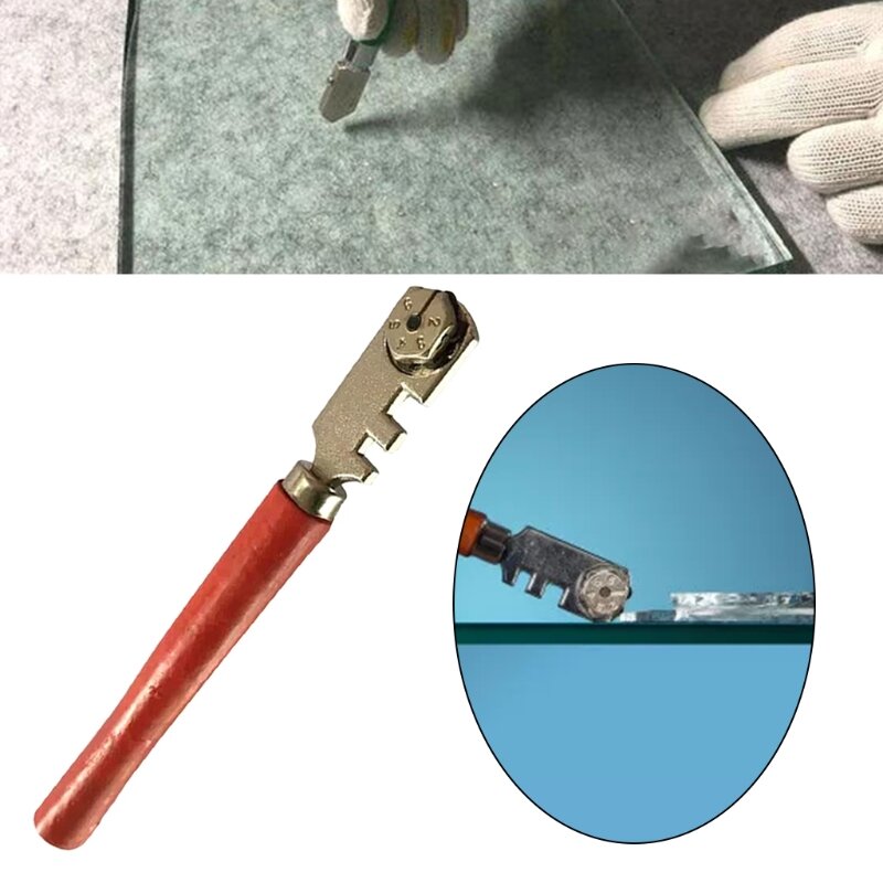 Portátil seis rueda cortadora de vidrio Kit ampliamente utilizado en la corte de espejos de vidrio, baldosas de herramienta de corte de buena herramienta