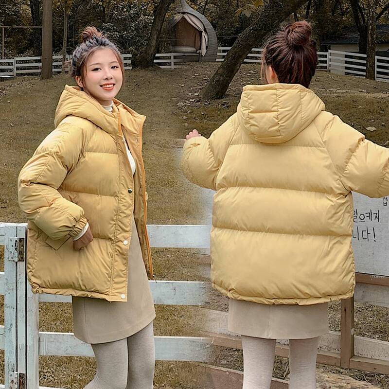 2021 Mantel Jaket Musim Dingin Wanita Bertudung Ukuran Plus 2XL Mantel Musim Dingin Berlapis Katun Hangat Tebal Pendek Pakaian Wanita