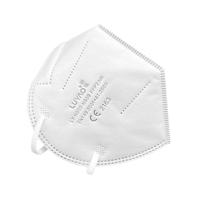 20-100 pces ffp2 máscaras de rosto luyao maske ce proteção envolto individualmente respirável máscara confortável elástico earloop pessoal