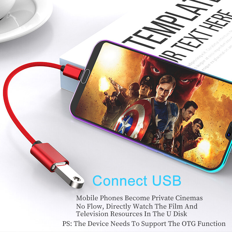 Multifunction OTG Cable USB Type C Adapter USB C Male To USB 2.0 A Female Cable For MacBook Pro Samsung Huawei Phone USB-C OTG