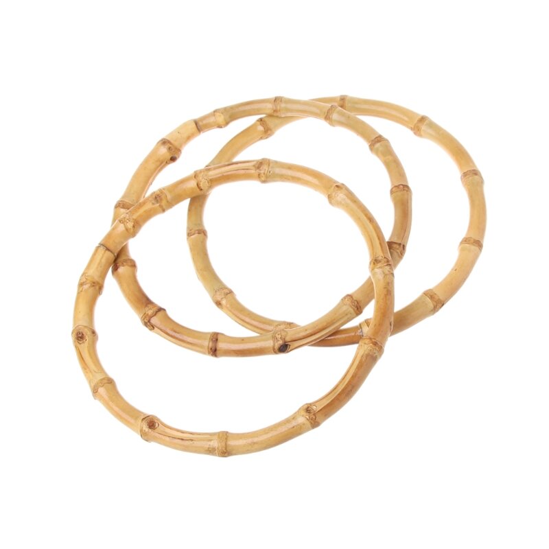 Manija redonda para bolso de bambú, accesorio hecho a mano, 1 x bolsa, L41B