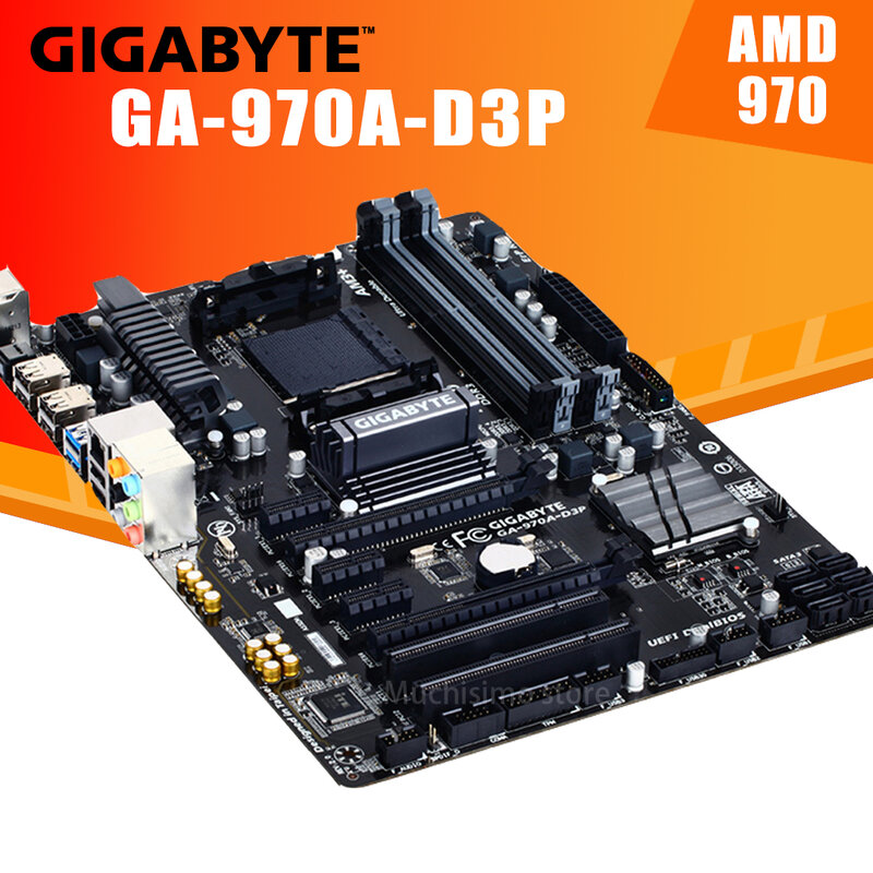 Soquete am3 +/am3 gigabyte GA-970A-D3P placa-mãe amd 970 fx/phenom ii/athlon ii ddr3 32gb pci-e 2.0 desktop 970 placa-m ãe am3 +