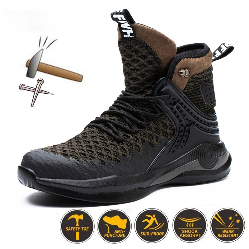 Dropshipping Men And Women Steel Toe Air Safety Boots Indestructible Ryder Shoes light Work Sneakers Breathable Shoes