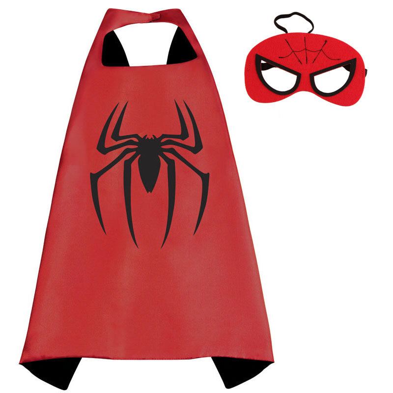 Kids Superhero Capes Haloween Costumes Double Satin Solid Anime Costume Birthday Party Favors Cosplay Set Capes 4pcs/set